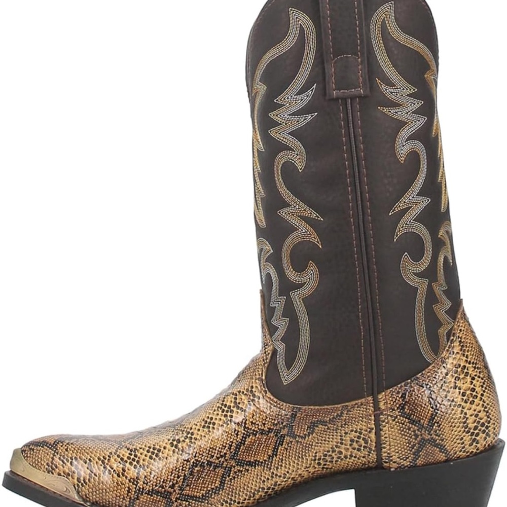 Laredo Mens Monty Croc Snip Toe Dress Boots Mid Calf Black NWT worn once Size 14